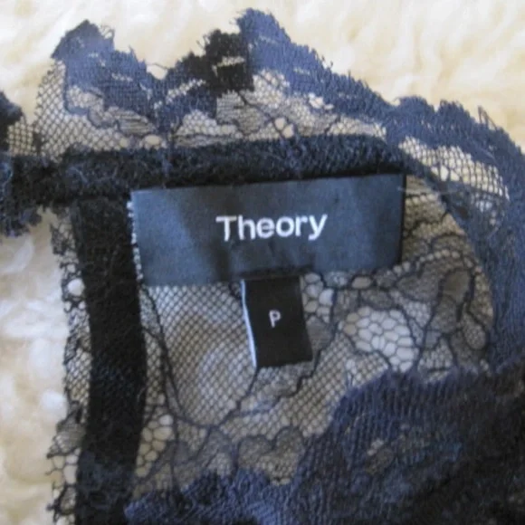 THEORY  Sheer Lace Top - Picture 7 of 8